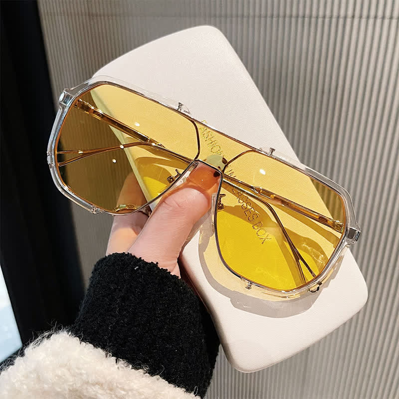 Spykay™ SG60692 Unisex Double Bridges Aviator Sunglasses - Transparent/Yellow - image 16