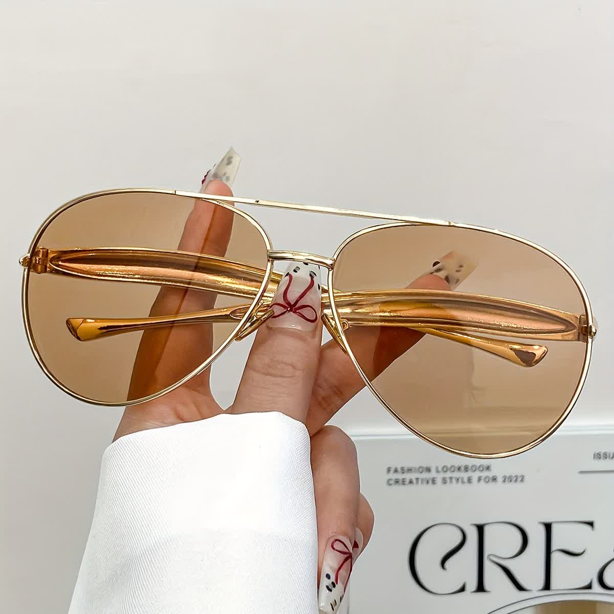 Spykay™ SG60665 Vintage Double Bridges Aviator Frame Sunglasses - image 2