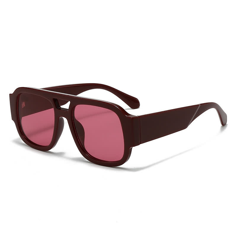 Spykay™ SG61016 Square Frame Double Bridges Classic Thick Sunglasses - image 4