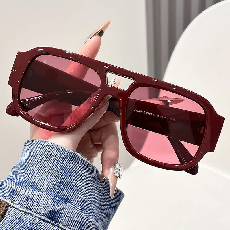 Spykay™ SG61016 Square Frame Double Bridges Classic Thick Sunglasses - image 1