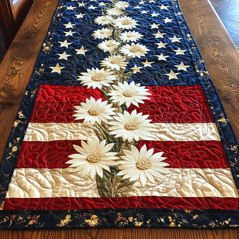 American Independence Day Flag Quilted Table Runner - Multicolor - 14*108inch - image 1