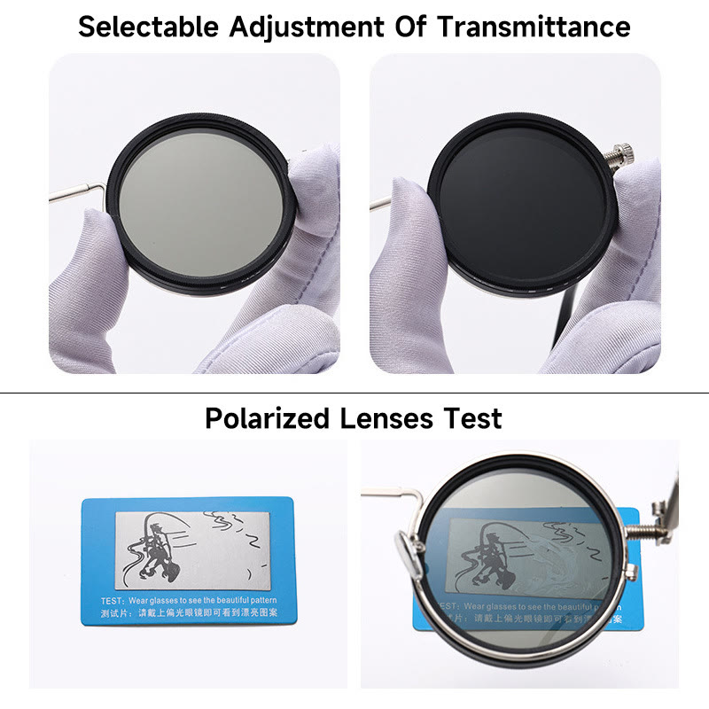 Polarized Round Sunglasses ND9 Adjustable Dimming Sun Glasses - image 2