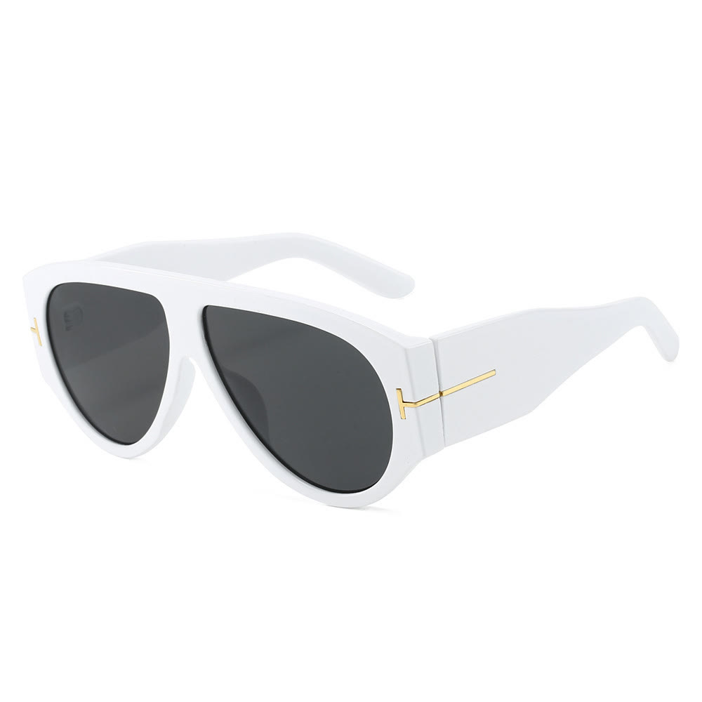 Retro Oversized Aviator Sunglasses for Women Men 70s Style - White - image 11