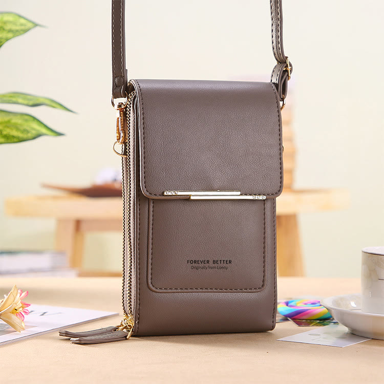 Touchscreen Crossbody Phone Wallet  - Grey - image 11