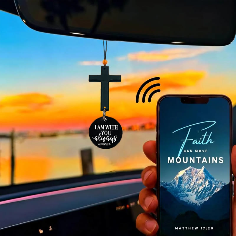 Christian Cross I AM WITH YOU always MATTHEW 28:20 NFC Car Hanging Ornament - image 4