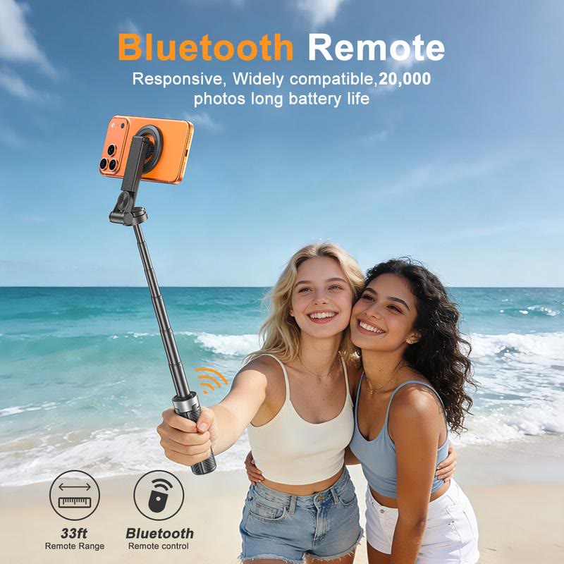 2026 Upgrated 5-in-1 Magnetic Selfie Stick With Remote For Cell Phone 360° Rotation - image 2