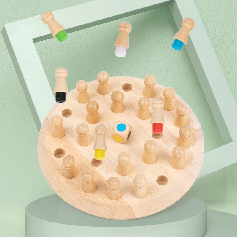 Educational Wooden Memory Chess Puzzle Family Strategy Board Game  - image 2