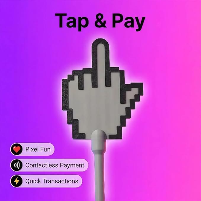 Art Vertical Middle Finger Contactless Payment Stick, 3D Printed Tap to Pay Wand - image 2