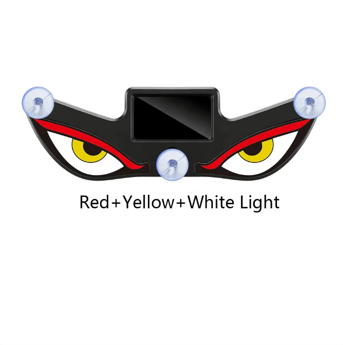 Wireless Solar Devil Eye LED Car Ambient Light - Red +Yellow+White Light - image 8