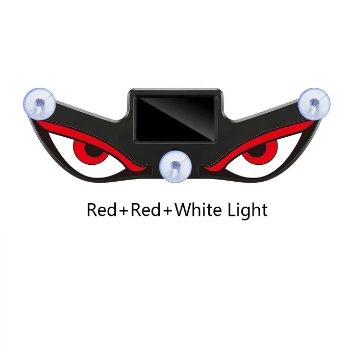 Wireless Solar Devil Eye LED Car Ambient Light - Red+Red+White Light - image 7
