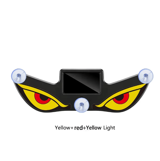 Wireless Solar Devil Eye LED Car Ambient Light - Yellow+Red+Yellow Light - image 9