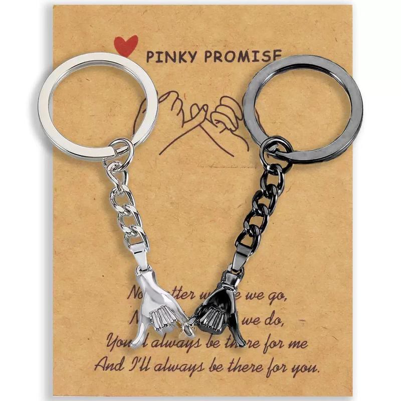 2pcs Pinky Promise Matching Keychains Mother's Day Gift for Mom & Daughter - image 1