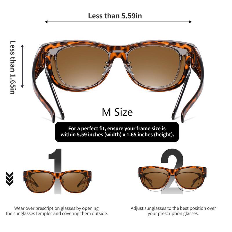  Fit Over Glasses Sunglasses for Women & Men Oversized Cat Eye Polarized  - image 3