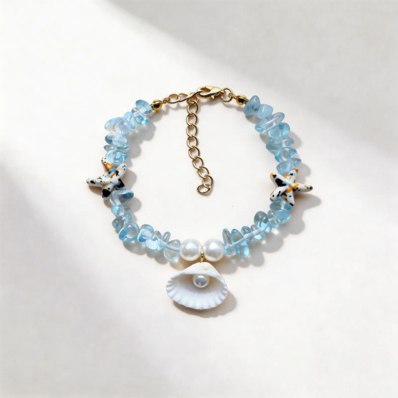 Beach Shell And Starfish Handmade Bracelet - 3 - 15-20cm - image 10