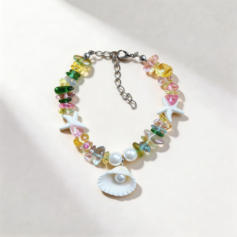 Beach Shell And Starfish Handmade Bracelet - 1 - 15-20cm - image 8