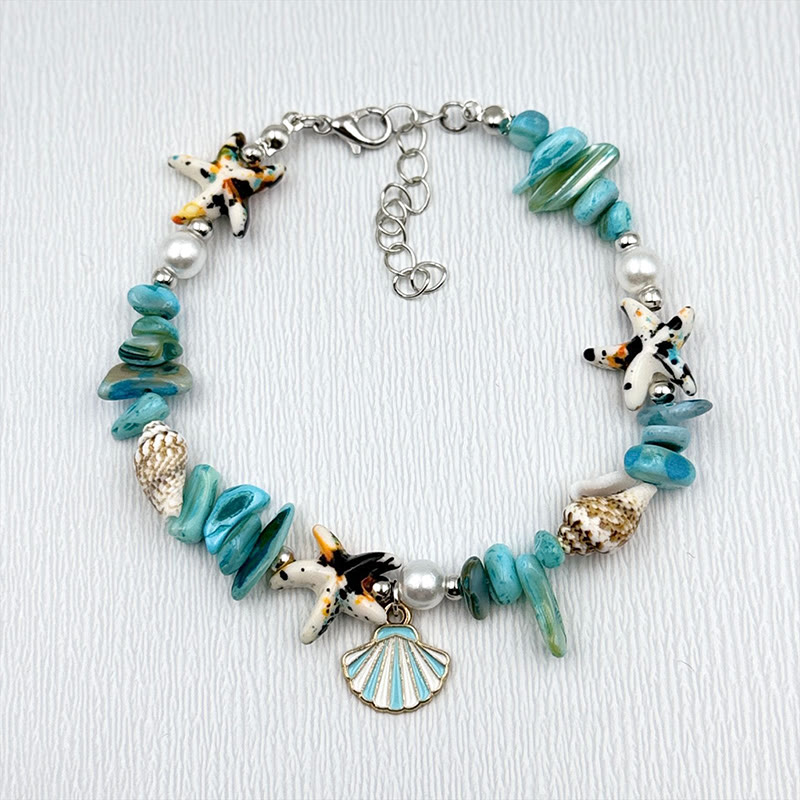 Beach Shell And Starfish Handmade Bracelet - 6 - 15-20cm - image 13