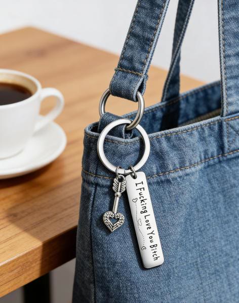 Best Friend Keychain for Women, Stainless Steel Key Chain Engrave - image 2