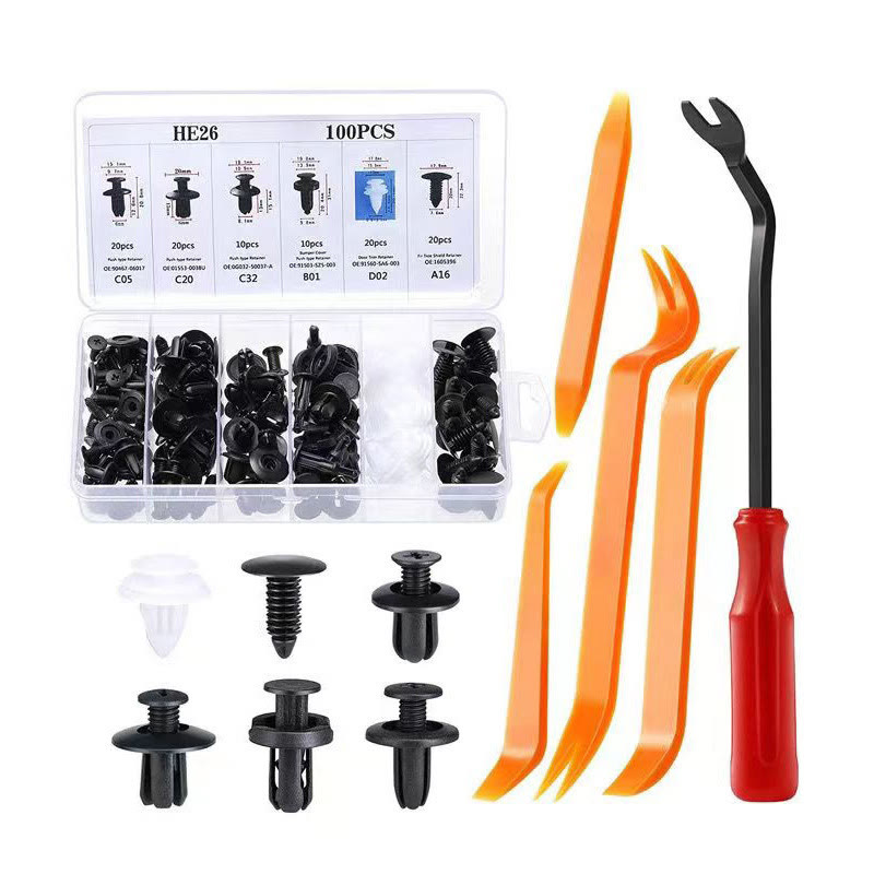 100pcs Universal Expansion Screw Clips Set for Automobiles Mudguard Leaf Plates Door Panel Clips - 100PCS - image 1