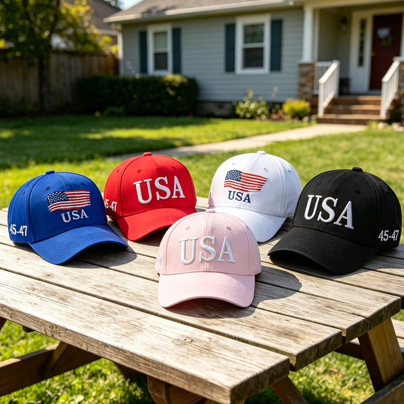 Unisex Independence Day Embroidered Usa Flag Baseball Cap - image 1
