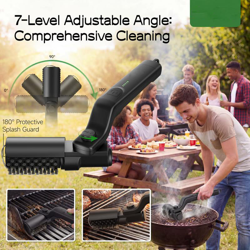 Electric BBQ Grill Brush Cordless and Rechargeable,Two Replacement Cleaning Brushes - image 4