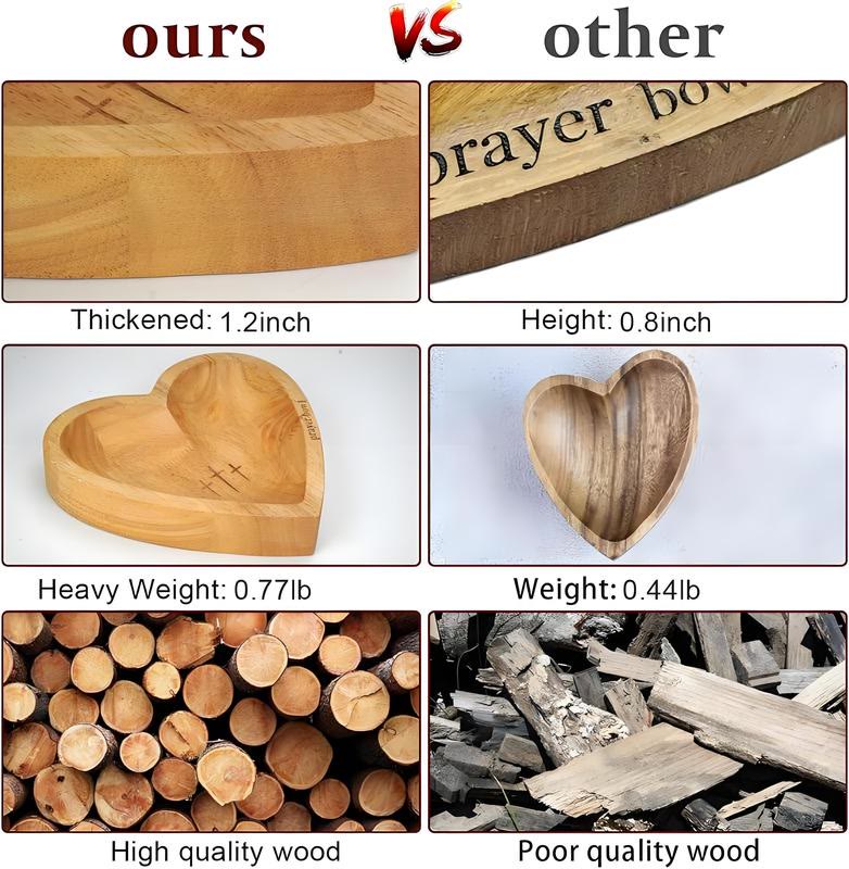 New Wooden Heart Shaped Prayer Bowl - image 7