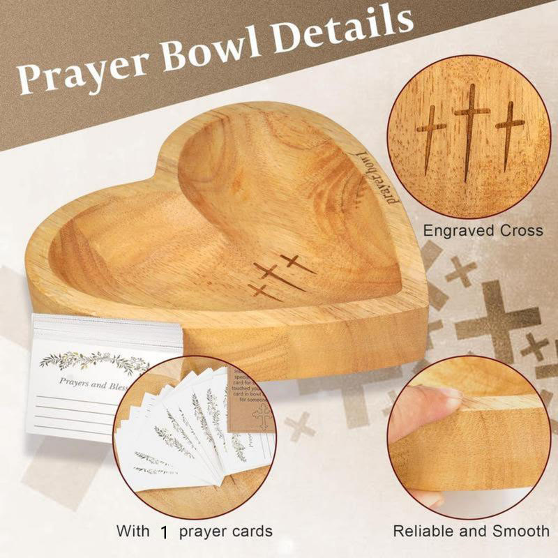 New Wooden Heart Shaped Prayer Bowl - image 6