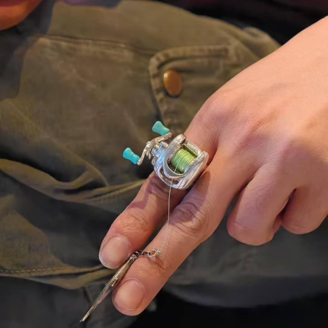 Funny Mini Fishing Reel Ring & Necklace - image 3