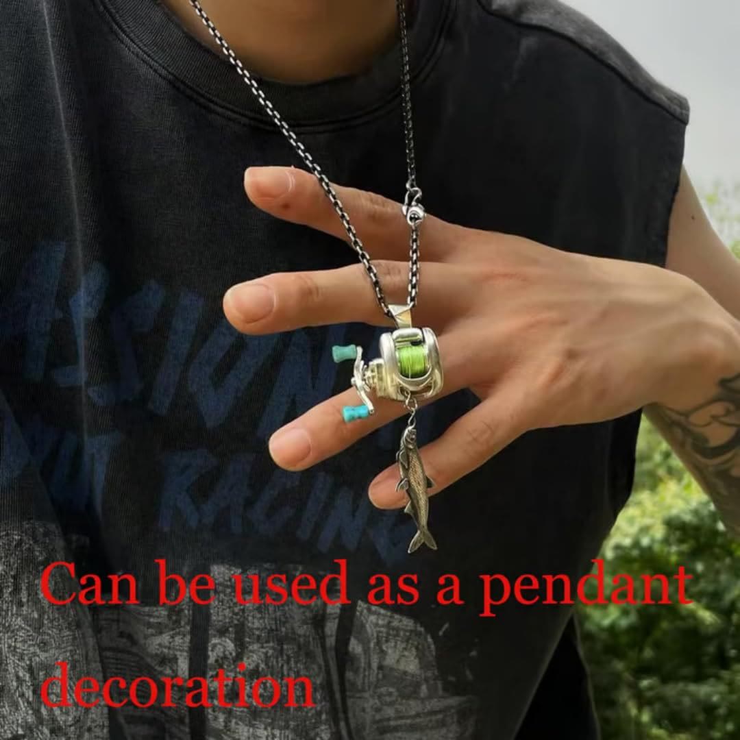 Funny Mini Fishing Reel Ring & Necklace - image 6