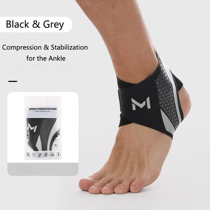  Breathable Ankle Support, Ankle Brace, Ankle Support for Sports - Black gray - one pair - image 10
