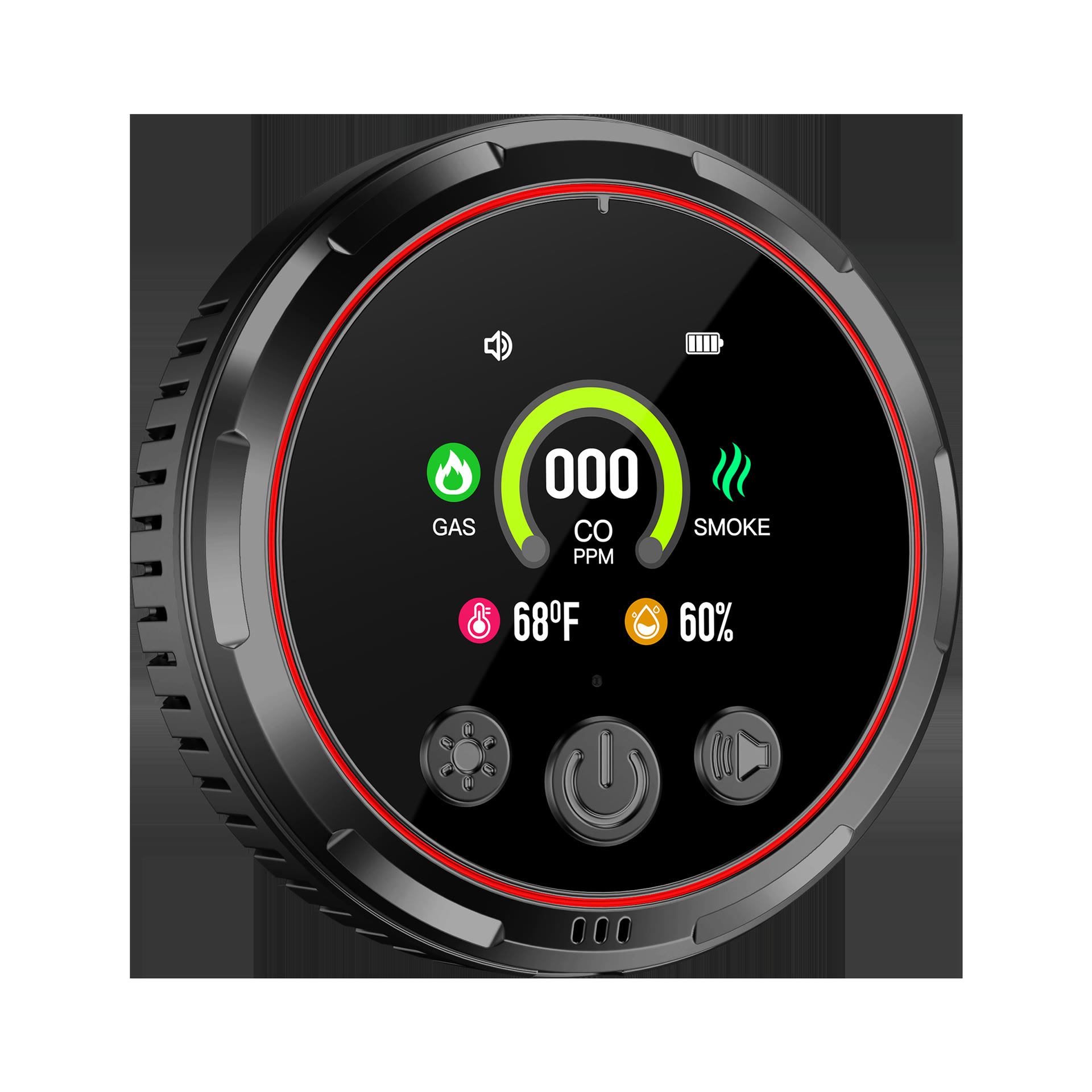 5-in-1 Portable Detector with Temperature Humidity Sensors Plug-and-Play Design - Black - image 7