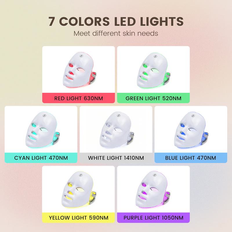 Red light therapy mask, 7-color LED photorejuvenation mask, daily care photorejuvenation - image 2