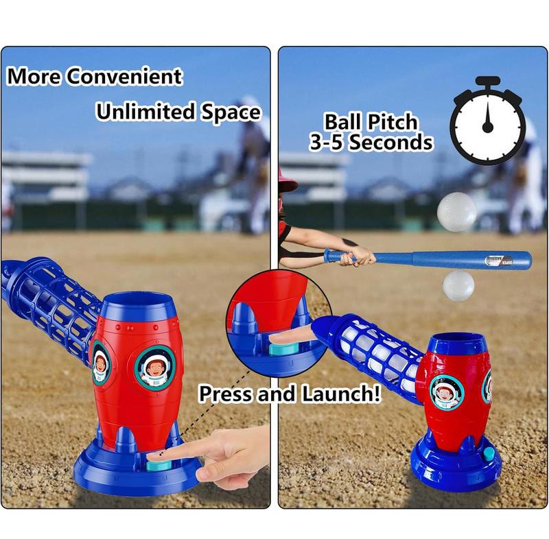 Kids Electronic Baseball Pitching Machine - Auth Pitching Machine with 5 Plastic Baseballs Included - image 2