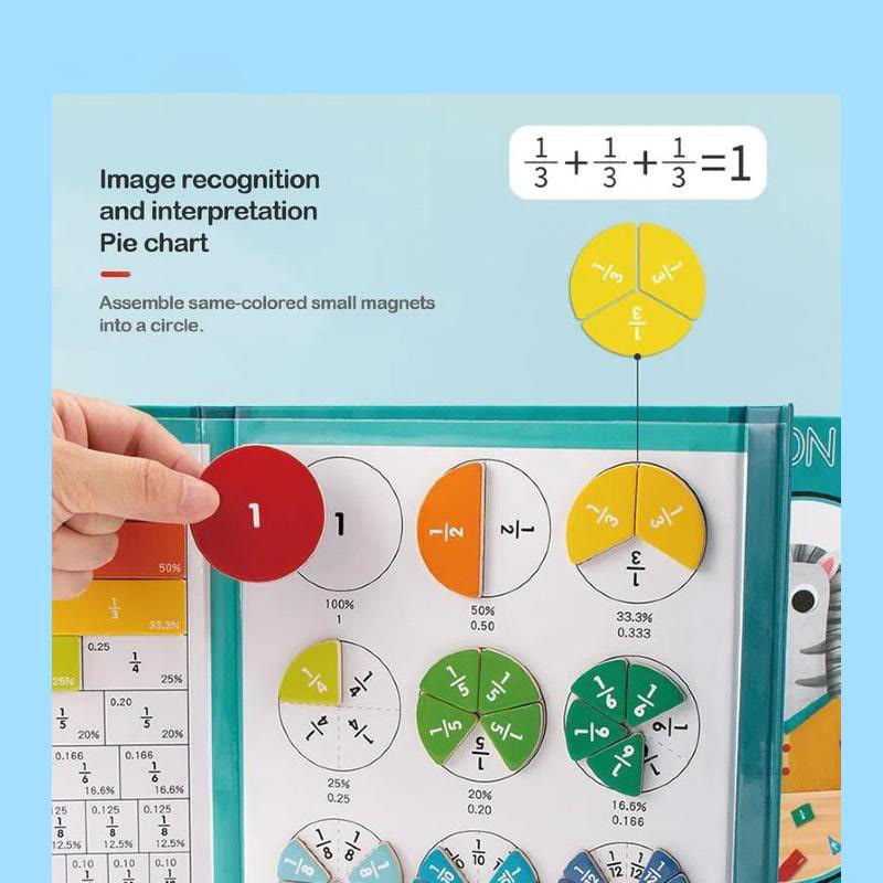 Magnetic Fraction Math Learning Book, Colorful Educational Puzzle Toy - image 5