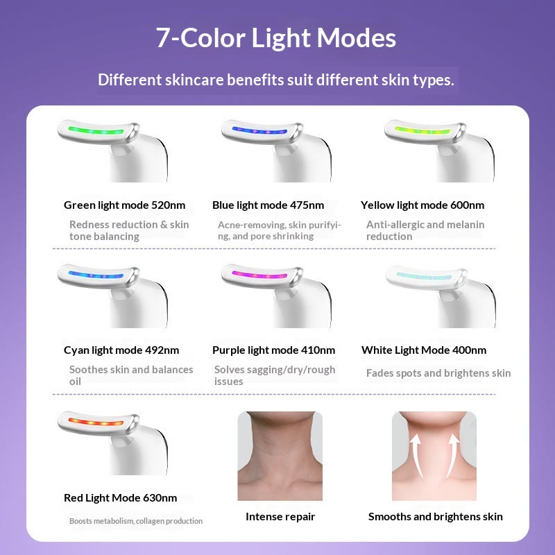 Face and Neck Massager T𝗈𝗈I, 7 C𝗈I𝗈r Facial Massager for Face and Neck - image 4