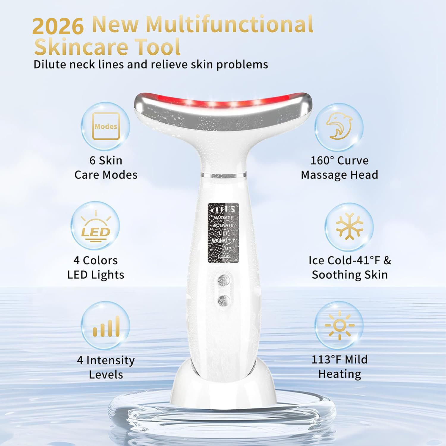 Face and Neck Massager T𝗈𝗈I, 7 C𝗈I𝗈r Facial Massager for Face and Neck - image 2