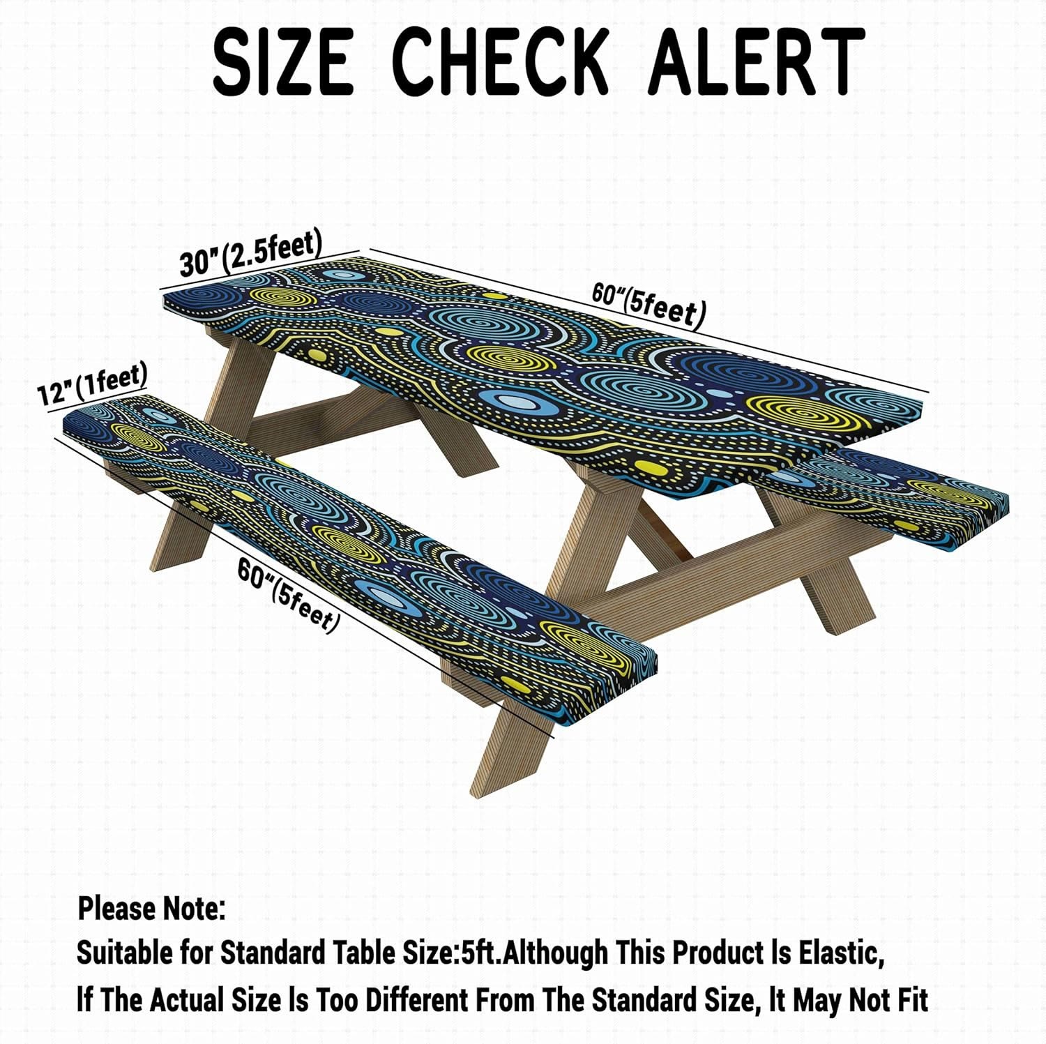 Outdoor Waterproof Tablecloth & Bench Cover Set , Elastic Washable with Carry Bag - image 5