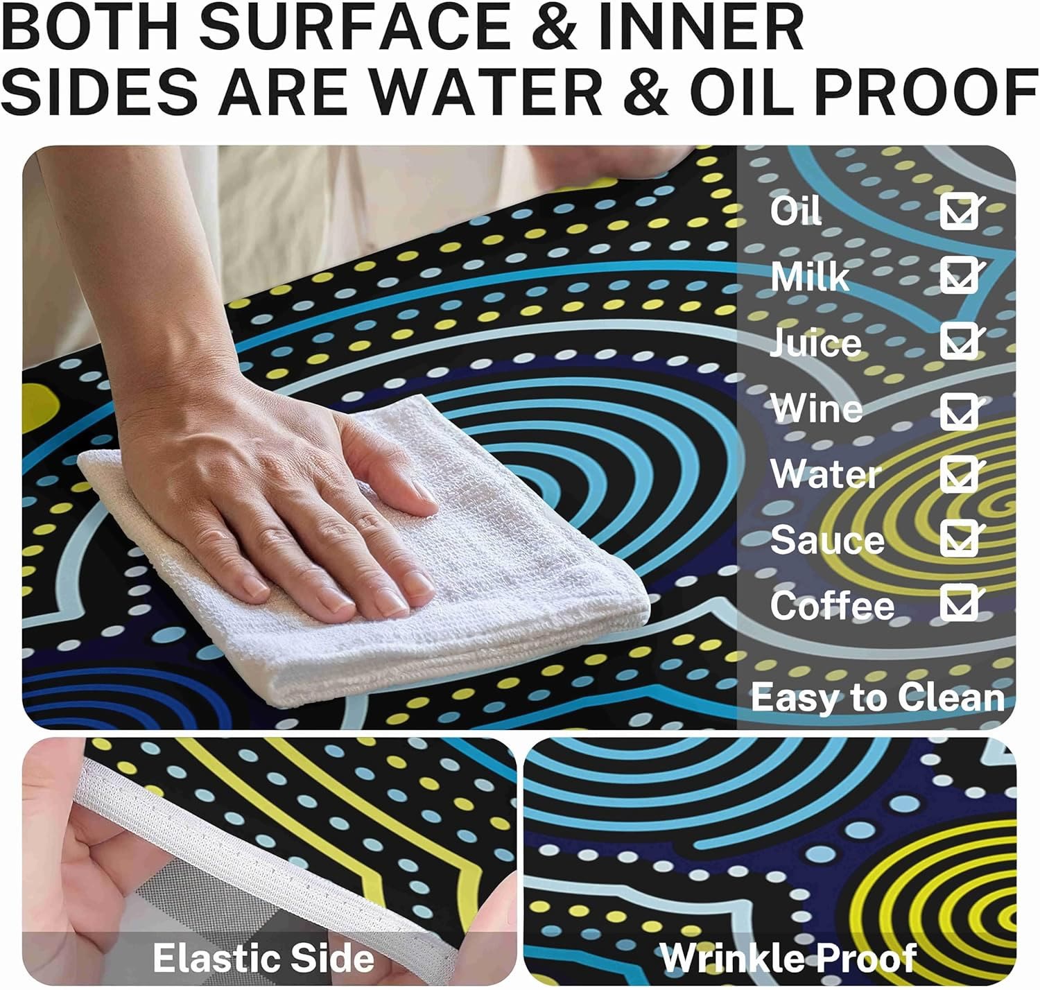 Outdoor Waterproof Tablecloth & Bench Cover Set , Elastic Washable with Carry Bag - image 4