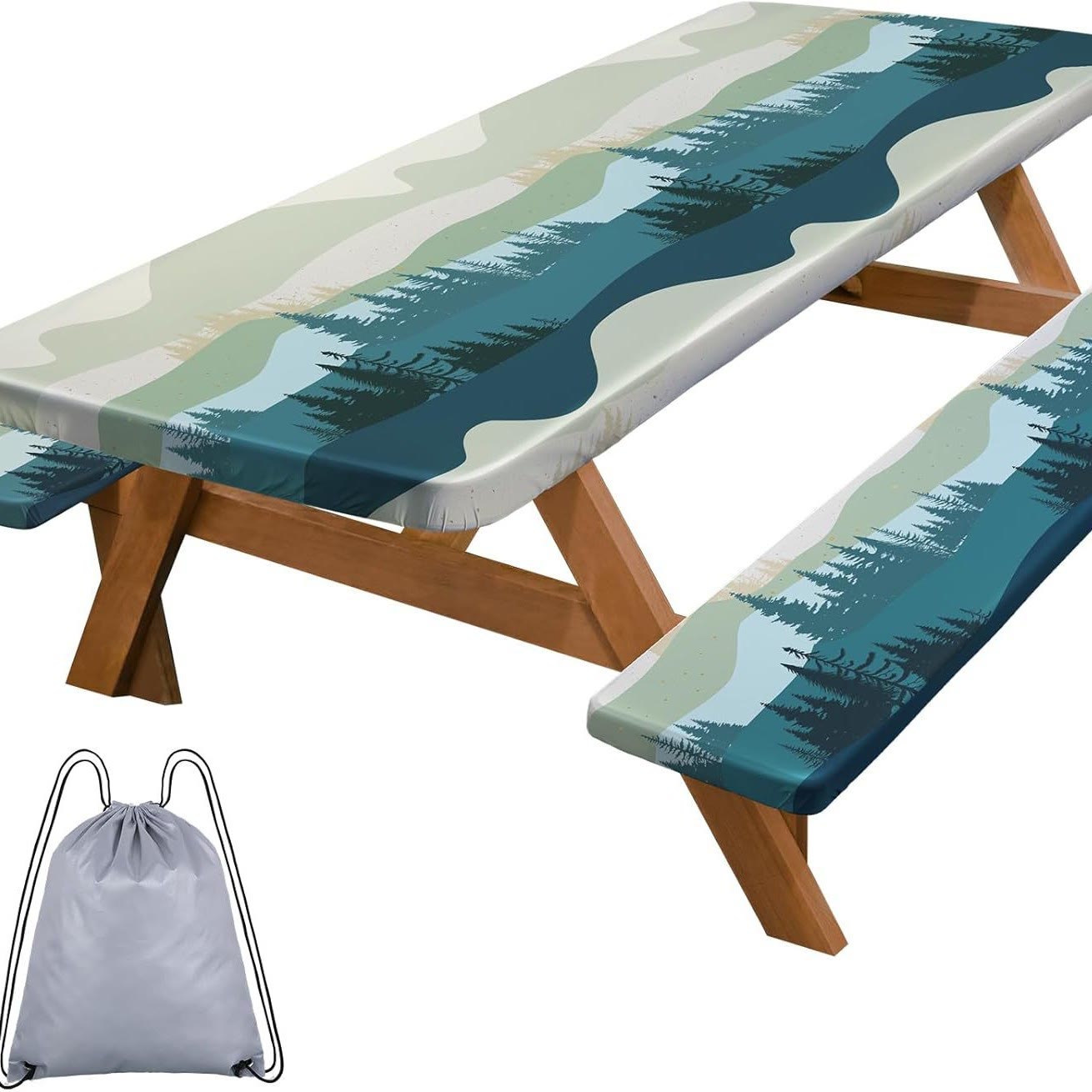 Outdoor Waterproof Tablecloth & Bench Cover Set , Elastic Washable with Carry Bag - 2 - 76*183 cm - image 9