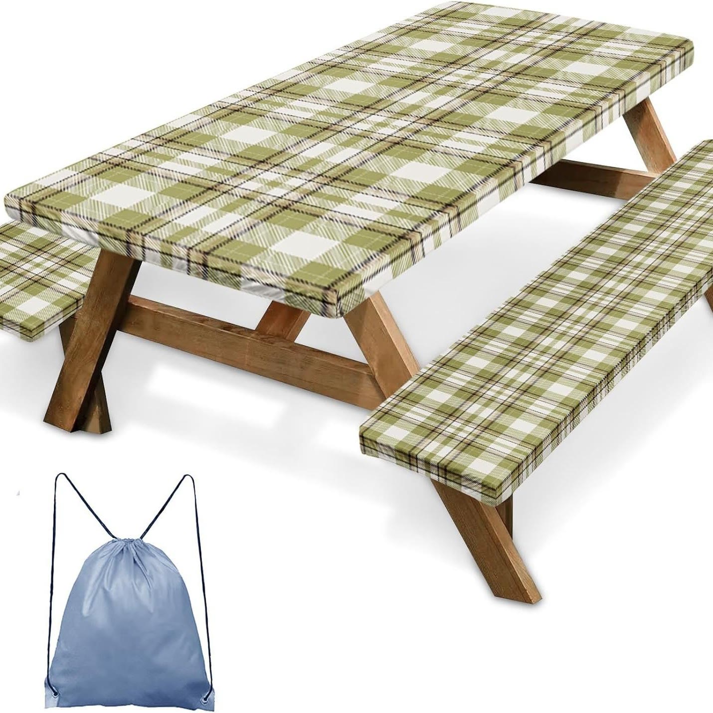 Outdoor Waterproof Tablecloth & Bench Cover Set , Elastic Washable with Carry Bag - 6 - 76*183 cm - image 13