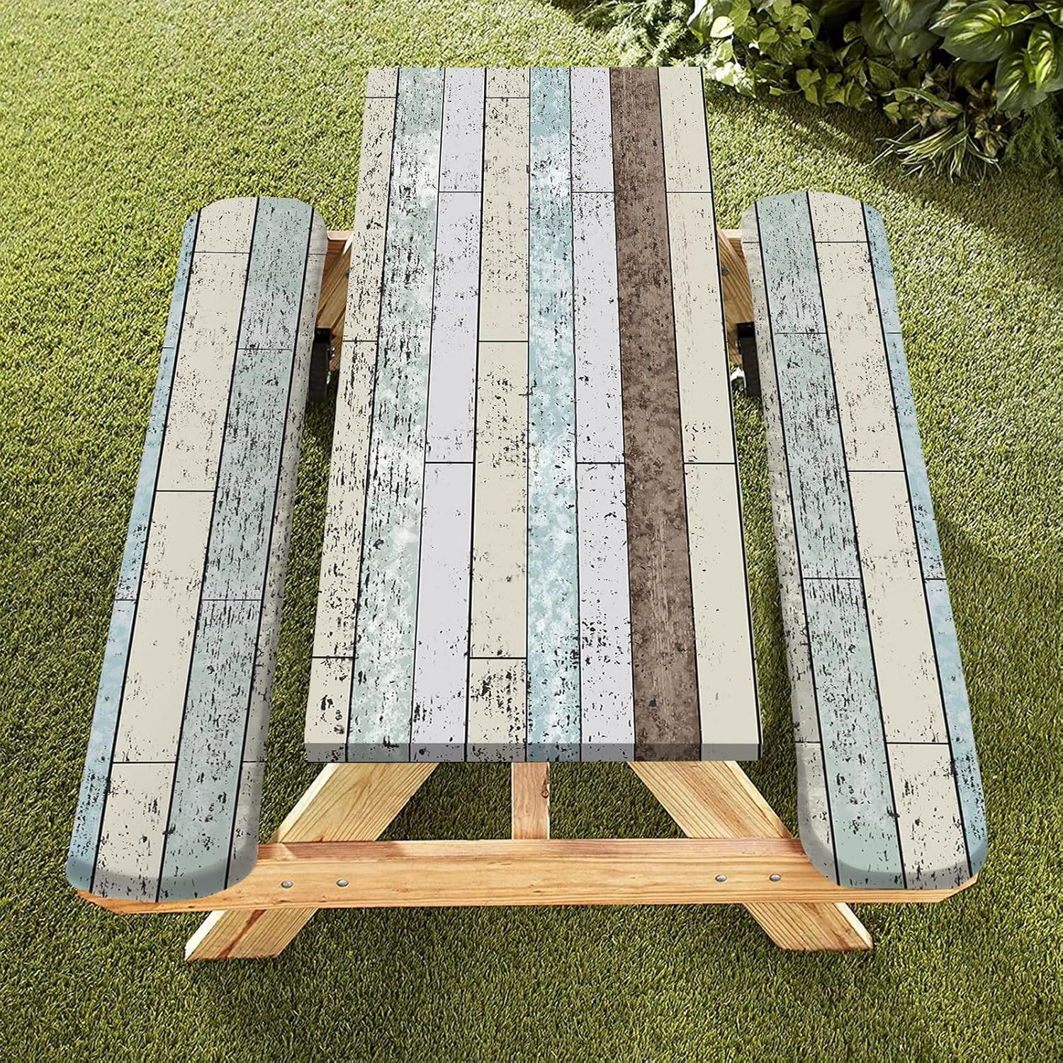 Outdoor Waterproof Tablecloth & Bench Cover Set , Elastic Washable with Carry Bag - 19 - 76*183 cm - image 23