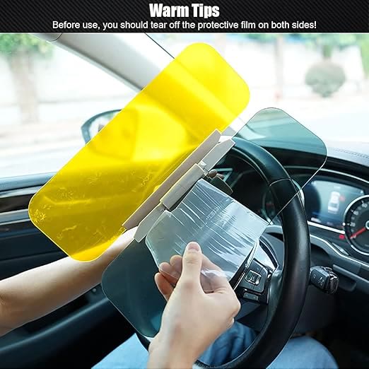 Car Sun Visor, Car 2 in 1 Day and Night Anti-Glare Mirror - image 3