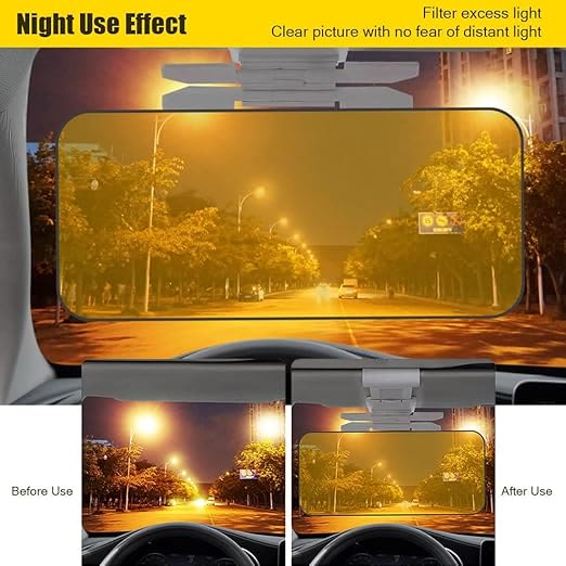 Car Sun Visor, Car 2 in 1 Day and Night Anti-Glare Mirror - image 2