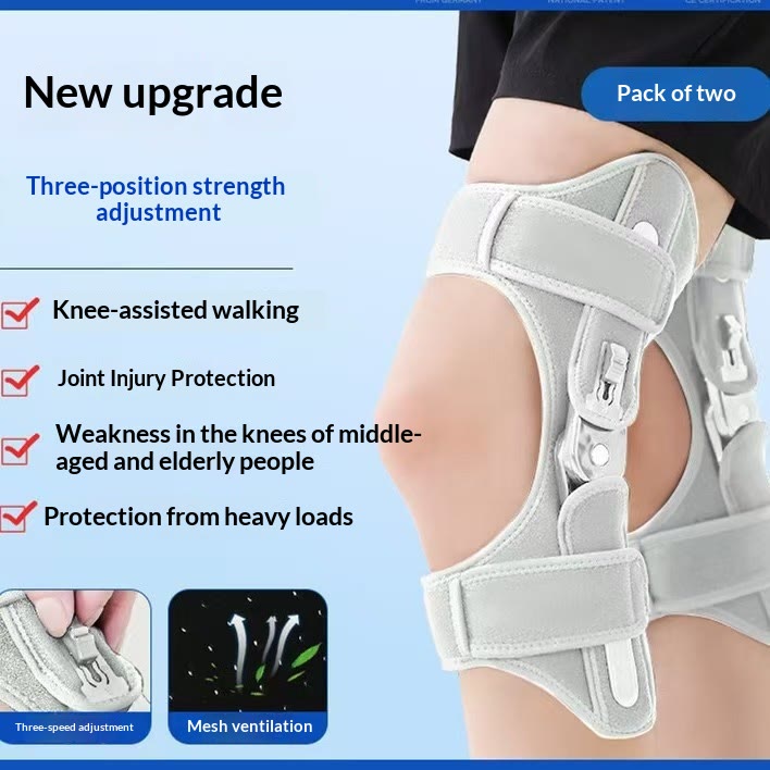 Adjustable Knee Booster Brace, Spring-Assisted Knee Stabilizer - Grey - image 7