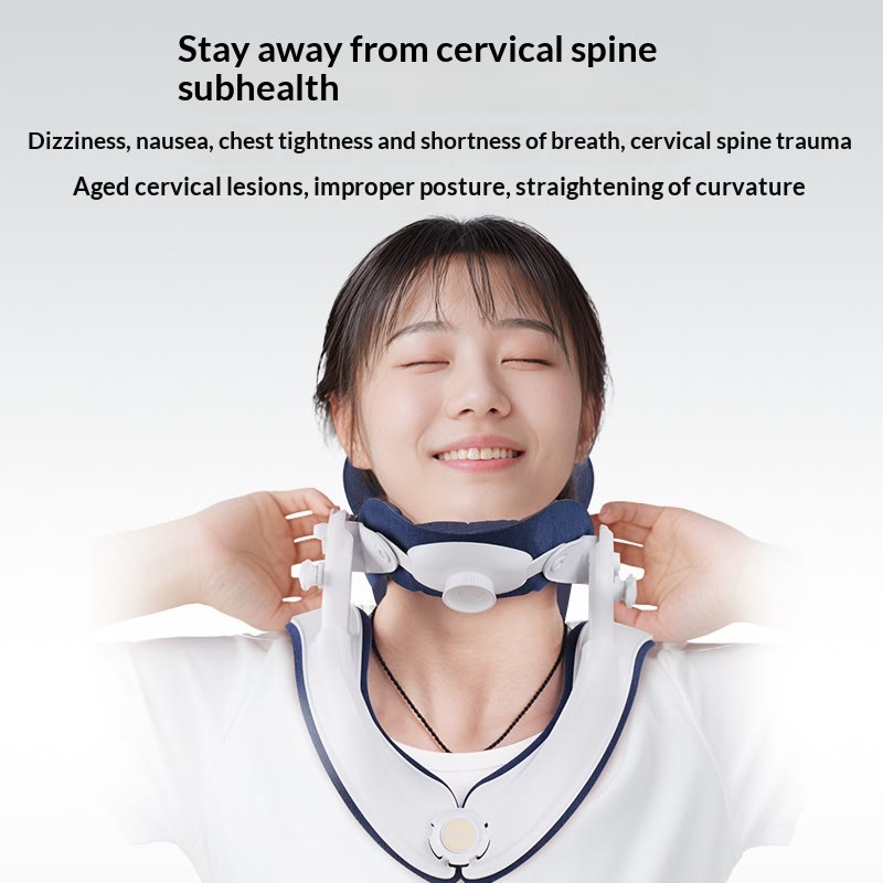 Cervical Traction Device, Neck Stretcher for Neck Support - Blue and white - image 1
