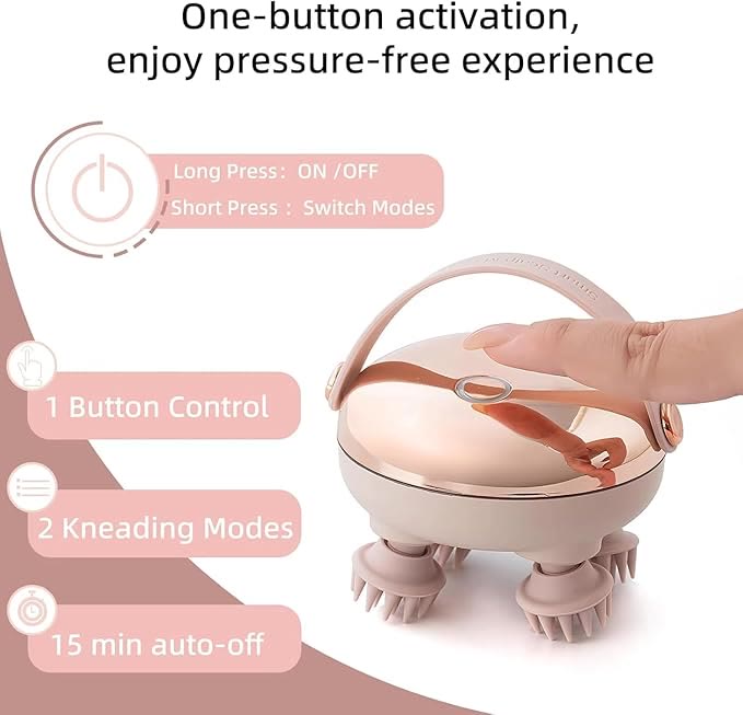 Handheld Head Massager,Full Body Portable Massager,Wet & Dry Use - image 1