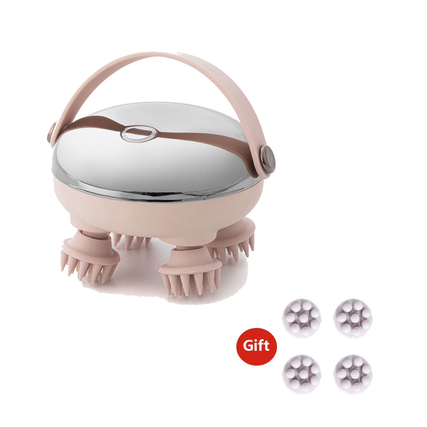 Handheld Head Massager,Full Body Portable Massager,Wet & Dry Use - Grey - Gift a set of massage heads - image 11