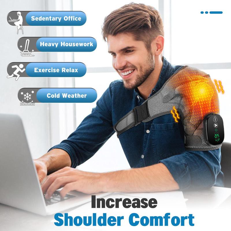 USB Rechargeable Shoulder Massager, 3-speed Heating Massage Shoulder Pad - image 8