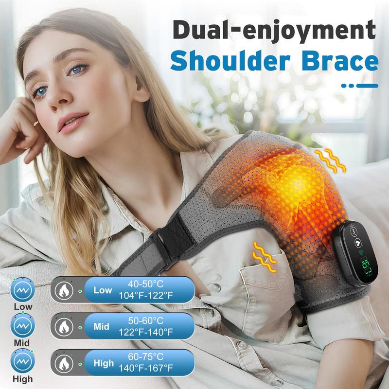 USB Rechargeable Shoulder Massager, 3-speed Heating Massage Shoulder Pad - image 10