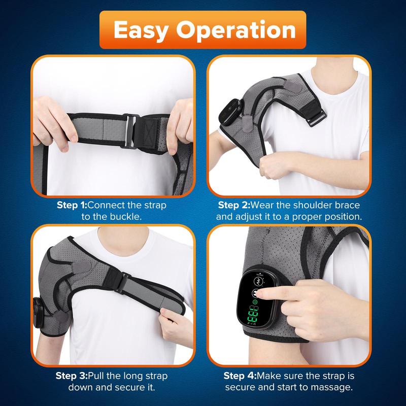 USB Rechargeable Shoulder Massager, 3-speed Heating Massage Shoulder Pad - image 9