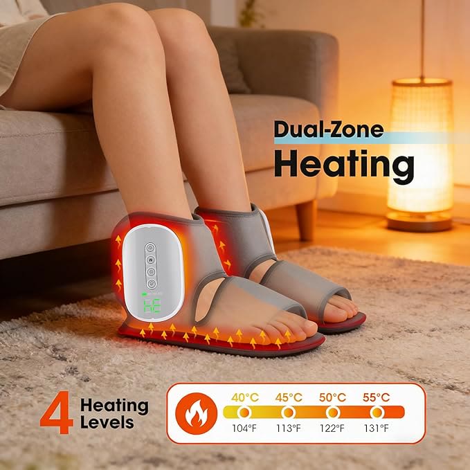 Portable Foot Massager with Heat, Air Compression Therapy Device - image 3